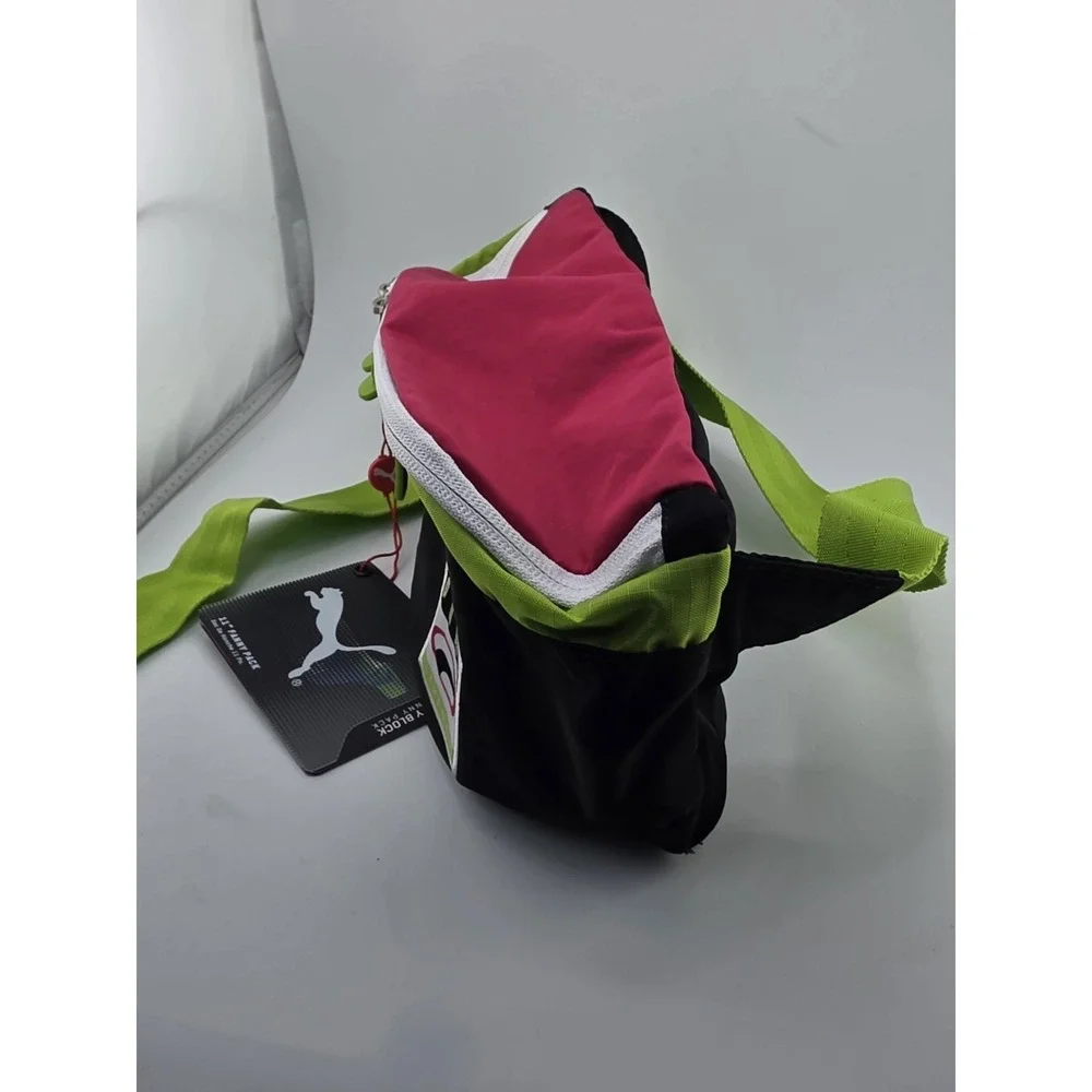 Puma City Block Fanny Pack Neon Pink Green Black Waist Bag 11